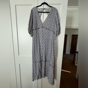 H & M blue floral dress